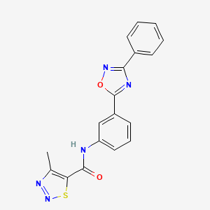 molecular formula C18H13N5O2S B4513053 4-methyl-N-[3-(3-phenyl-1,2,4-oxadiazol-5-yl)phenyl]-1,2,3-thiadiazole-5-carboxamide 