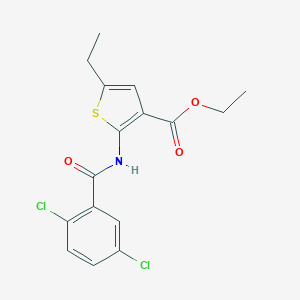 molecular formula C16H15Cl2NO3S B451306 Ethyl 2-[(2,5-dichlorobenzoyl)amino]-5-ethyl-3-thiophenecarboxylate 
