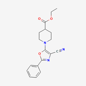 ethyl 1-(4-cyano-2-phenyl-1,3-oxazol-5-yl)-4-piperidinecarboxylate