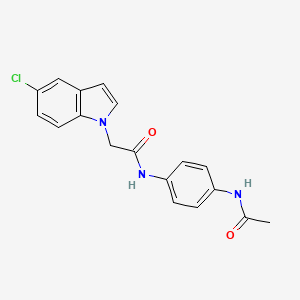 molecular formula C18H16ClN3O2 B4513077 N-[4-(acetylamino)phenyl]-2-(5-chloro-1H-indol-1-yl)acetamide 