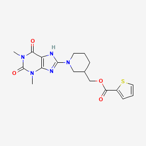 [1-(1,3-dimethyl-2,6-dioxo-2,3,6,7-tetrahydro-1H-purin-8-yl)-3-piperidinyl]methyl 2-thiophenecarboxylate