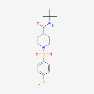 molecular formula C17H26N2O3S2 B4513089 N-(tert-butyl)-1-{[4-(methylthio)phenyl]sulfonyl}-4-piperidinecarboxamide 