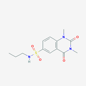 molecular formula C13H17N3O4S B4513096 1,3-dimethyl-2,4-dioxo-N-propyl-1,2,3,4-tetrahydro-6-quinazolinesulfonamide 