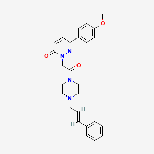molecular formula C26H28N4O3 B4513098 6-(4-methoxyphenyl)-2-{2-oxo-2-[4-(3-phenyl-2-propen-1-yl)-1-piperazinyl]ethyl}-3(2H)-pyridazinone 