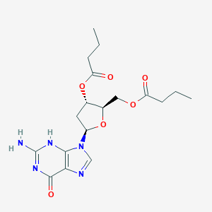 molecular formula C18H25N5O6 B045131 [(2R,3S,5R)-5-(2-amino-6-oxo-3H-purin-9-yl)-3-butanoyloxyoxolan-2-yl]methyl butanoate CAS No. 79971-08-7