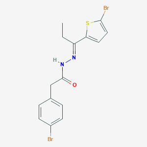 molecular formula C15H14Br2N2OS B451310 2-(4-bromophenyl)-N'-[1-(5-bromo-2-thienyl)propylidene]acetohydrazide 