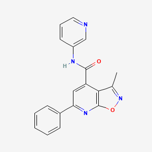 molecular formula C19H14N4O2 B4513102 3-methyl-6-phenyl-N-3-pyridinylisoxazolo[5,4-b]pyridine-4-carboxamide 