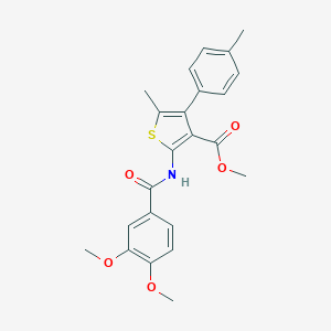 molecular formula C23H23NO5S B451312 Methyl 2-[(3,4-dimethoxybenzoyl)amino]-5-methyl-4-(4-methylphenyl)thiophene-3-carboxylate 