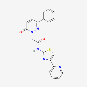 molecular formula C20H15N5O2S B4513133 2-(6-oxo-3-phenylpyridazin-1(6H)-yl)-N-[(2Z)-4-(pyridin-2-yl)-1,3-thiazol-2(3H)-ylidene]acetamide 