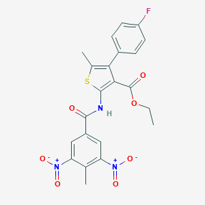 Ethyl 2-({3,5-bisnitro-4-methylbenzoyl}amino)-4-(4-fluorophenyl)-5-methylthiophene-3-carboxylate