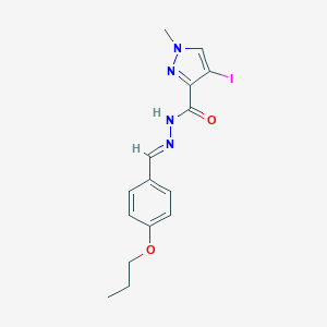 molecular formula C15H17IN4O2 B451317 4-iodo-1-methyl-N'-(4-propoxybenzylidene)-1H-pyrazole-3-carbohydrazide 