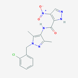 N-[1-(2-chlorobenzyl)-3,5-dimethyl-1H-pyrazol-4-yl]-4-nitro-1H-pyrazole-3-carboxamide