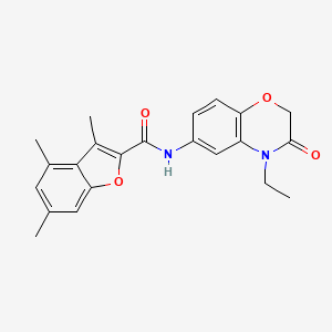 N-(4-ethyl-3-oxo-3,4-dihydro-2H-1,4-benzoxazin-6-yl)-3,4,6-trimethyl-1-benzofuran-2-carboxamide