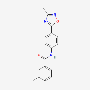 molecular formula C17H15N3O2 B4513193 3-methyl-N-[4-(3-methyl-1,2,4-oxadiazol-5-yl)phenyl]benzamide 