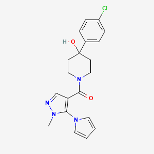 (4-(4-chlorophenyl)-4-hydroxypiperidin-1-yl)(1-methyl-5-(1H-pyrrol-1-yl)-1H-pyrazol-4-yl)methanone