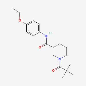 molecular formula C19H28N2O3 B4513227 1-(2,2-dimethylpropanoyl)-N-(4-ethoxyphenyl)piperidine-3-carboxamide 