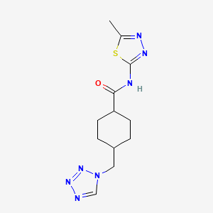 trans-N-[(2Z)-5-methyl-1,3,4-thiadiazol-2(3H)-ylidene]-4-(1H-tetrazol-1-ylmethyl)cyclohexanecarboxamide