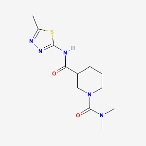 molecular formula C12H19N5O2S B4513234 N~1~,N~1~-dimethyl-N~3~-(5-methyl-1,3,4-thiadiazol-2-yl)piperidine-1,3-dicarboxamide 