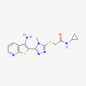 2-[(5-{3-Aminothieno[2,3-B]pyridin-2-YL}-4-methyl-4H-1,2,4-triazol-3-YL)sulfanyl]-N-cyclopropylacetamide