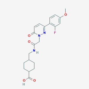 molecular formula C21H24FN3O5 B4513280 TRANS-4-[({[3-(2-FLUORO-4-METHOXYPHENYL)-6-OXOPYRIDAZIN-1(6H)-YL]ACETYL}AMINO)METHYL]CYCLOHEXANECARBOXYLIC ACID 