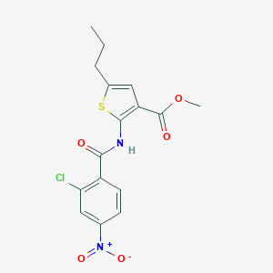 molecular formula C16H15ClN2O5S B451329 Methyl 2-({2-chloro-4-nitrobenzoyl}amino)-5-propylthiophene-3-carboxylate 