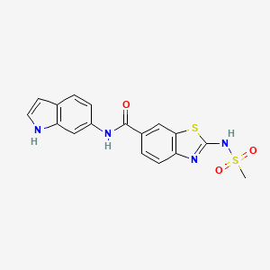 (2E)-N-(1H-indol-6-yl)-2-[(methylsulfonyl)imino]-2,3-dihydro-1,3-benzothiazole-6-carboxamide