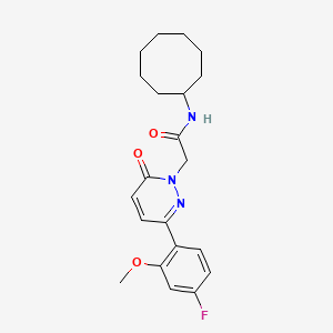 molecular formula C21H26FN3O3 B4513300 N-cyclooctyl-2-[3-(4-fluoro-2-methoxyphenyl)-6-oxopyridazin-1(6H)-yl]acetamide 