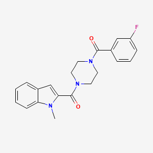 molecular formula C21H20FN3O2 B4513331 (3-fluorophenyl){4-[(1-methyl-1H-indol-2-yl)carbonyl]piperazin-1-yl}methanone 