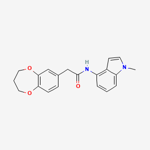 2-(3,4-dihydro-2H-1,5-benzodioxepin-7-yl)-N-(1-methyl-1H-indol-4-yl)acetamide