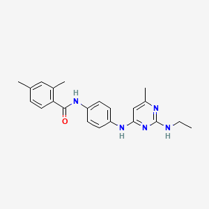 molecular formula C22H25N5O B4513383 N-(4-{[2-(ethylamino)-6-methylpyrimidin-4-yl]amino}phenyl)-2,4-dimethylbenzamide 