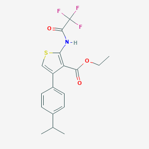 molecular formula C18H18F3NO3S B451346 Ethyl 4-(4-isopropylphenyl)-2-[(trifluoroacetyl)amino]thiophene-3-carboxylate 