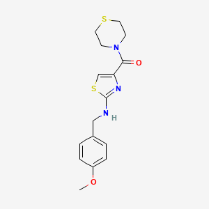 molecular formula C16H19N3O2S2 B4513462 N-(4-methoxybenzyl)-4-(4-thiomorpholinylcarbonyl)-1,3-thiazol-2-amine 