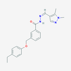 molecular formula C22H24N4O2 B451349 N'-[(1,5-dimethyl-1H-pyrazol-4-yl)methylene]-3-[(4-ethylphenoxy)methyl]benzohydrazide 