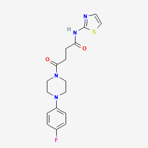 molecular formula C17H19FN4O2S B4513510 4-[4-(4-fluorophenyl)piperazin-1-yl]-4-oxo-N-(1,3-thiazol-2-yl)butanamide 