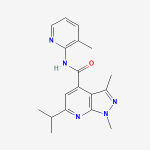 1,3-dimethyl-N-(3-methylpyridin-2-yl)-6-(propan-2-yl)-1H-pyrazolo[3,4-b]pyridine-4-carboxamide