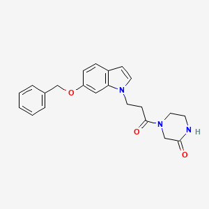 4-{3-[6-(benzyloxy)-1H-indol-1-yl]propanoyl}piperazin-2-one