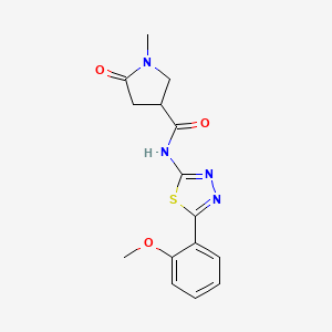 molecular formula C15H16N4O3S B4513641 N-[(2Z)-5-(2-methoxyphenyl)-1,3,4-thiadiazol-2(3H)-ylidene]-1-methyl-5-oxopyrrolidine-3-carboxamide 