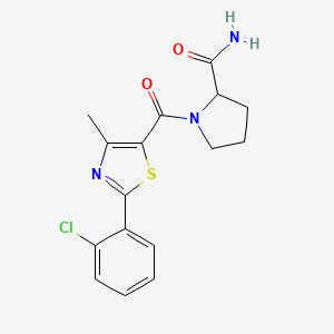 molecular formula C16H16ClN3O2S B4513667 1-{[2-(2-chlorophenyl)-4-methyl-1,3-thiazol-5-yl]carbonyl}prolinamide 