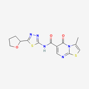 3-methyl-5-oxo-N-[(2Z)-5-(tetrahydrofuran-2-yl)-1,3,4-thiadiazol-2(3H)-ylidene]-5H-[1,3]thiazolo[3,2-a]pyrimidine-6-carboxamide