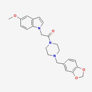 1-[4-(1,3-benzodioxol-5-ylmethyl)piperazin-1-yl]-2-(5-methoxy-1H-indol-1-yl)ethanone