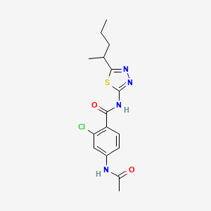 4-(acetylamino)-2-chloro-N-[5-(1-methylbutyl)-1,3,4-thiadiazol-2-yl]benzamide