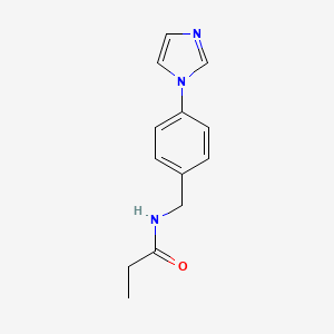 molecular formula C13H15N3O B4513795 N-[4-(1H-imidazol-1-yl)benzyl]propanamide 