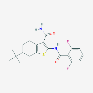 molecular formula C20H22F2N2O2S B451381 6-Tert-butyl-2-{[(2,6-difluorophenyl)carbonyl]amino}-4,5,6,7-tetrahydro-1-benzothiophene-3-carboxamide 