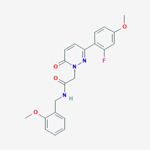 2-(3-(2-fluoro-4-methoxyphenyl)-6-oxopyridazin-1(6H)-yl)-N-(2-methoxybenzyl)acetamide