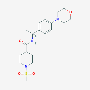 1-(methylsulfonyl)-N-{1-[4-(4-morpholinyl)phenyl]ethyl}-4-piperidinecarboxamide