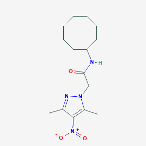 molecular formula C15H24N4O3 B451386 N-cyclooctyl-2-(3,5-dimethyl-4-nitro-1H-pyrazol-1-yl)acetamide 