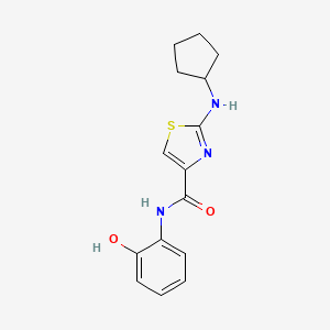 molecular formula C15H17N3O2S B4513889 2-(cyclopentylamino)-N-(2-hydroxyphenyl)-1,3-thiazole-4-carboxamide 