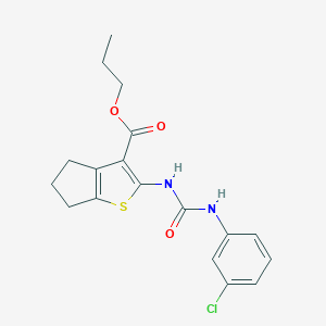 propyl 2-{[(3-chloroanilino)carbonyl]amino}-5,6-dihydro-4H-cyclopenta[b]thiophene-3-carboxylate