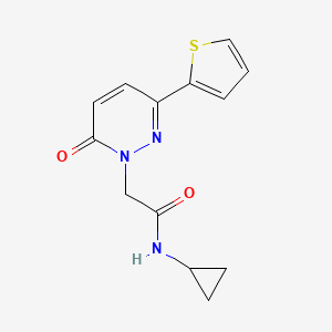 molecular formula C13H13N3O2S B4513911 N-cyclopropyl-2-[6-oxo-3-(2-thienyl)-1(6H)-pyridazinyl]acetamide 