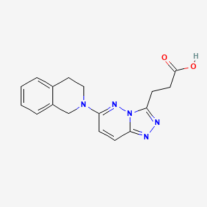 molecular formula C17H17N5O2 B4513921 3-[6-(3,4-dihydroisoquinolin-2(1H)-yl)[1,2,4]triazolo[4,3-b]pyridazin-3-yl]propanoic acid 